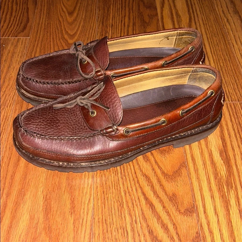 LL Bean Men's Allagash Handsewn Mocs, One-Eye   Dark Earth‎ Color Size 9.5 D